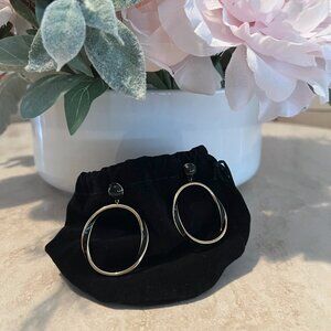 Black & Gold Oval Fashion Post Earrings